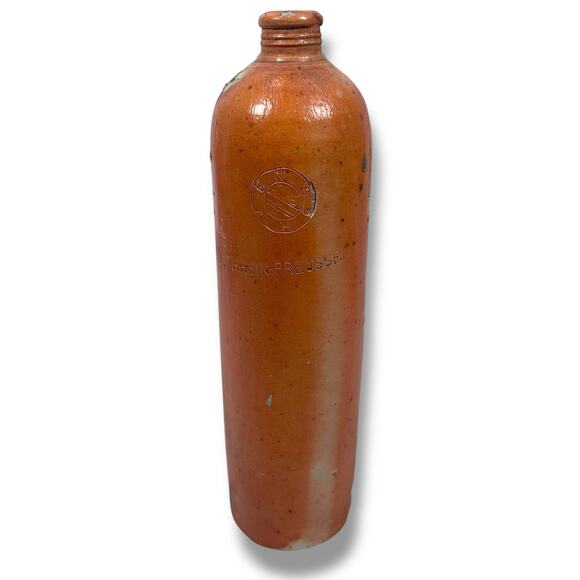 Antique Vintage Rhein:Preussen German Stoneware Mineral Water Bottle 12.5" - Picture 1 of 11